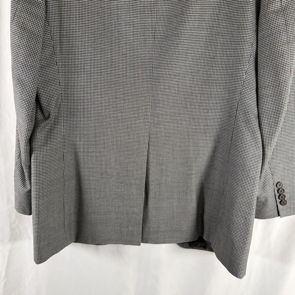 Ralph Lauren Silk Wool Blend Blazer Men's 42L Grey Houndstooth 2 Button Front - Picture 8 of 10